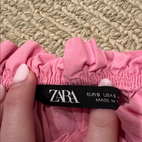 Pink Ruffled Off-Shoulder Top Zara - Picture 2 of 2